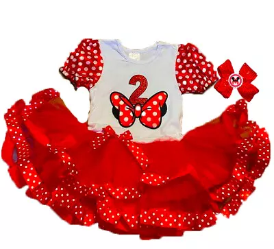 Minnie Mouse Birthday Party 2nd 2  Tutu Dress Red • $12.95