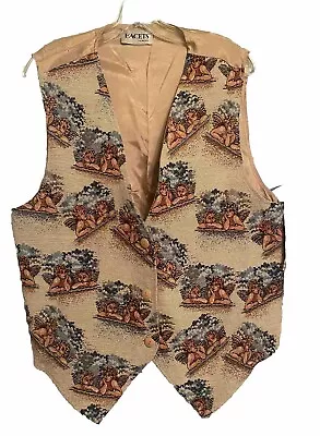 Facets By Mirrors Womens  Cherub Angels Tapestry 3 Button Vest Size 1X USA NEW • $24.99