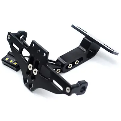 Motorcycle License Plate Holder Adjustable Tail Bracket W/LED Light Eliminator • $38.60