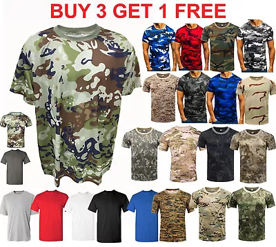 Short Sleeve T-shirt Camouflage Tee Camo Tactical Camouflage Plain T Shirt • $11.97