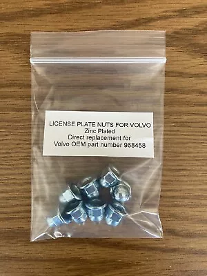 License Plate Nuts For Volvo Zinc Plated Qty 8 • $10