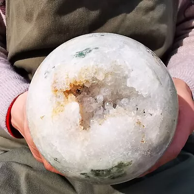 6.9LB Natural Moss Agate Sphere Quartz Crystal Cluster Polished Ball Reiki 132mm • $4.25