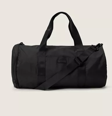 Victoria's Secret VS PINK Duffle Bag Gym Duffel Travel Pure BLACK • $34