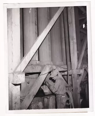 MINER & BUCKET OF MUD AT MT JACKSON GREAT EASTERN MINE 1952 VTG Photo Y 369 • $19.99