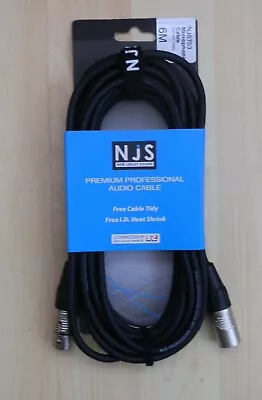 Premium Quality NJS XLR Female To XLR Male Microphone Cable 6 Meters • £9.95