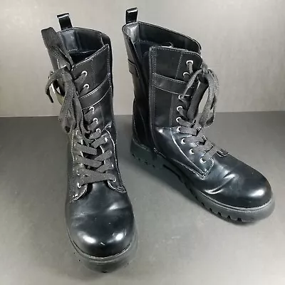 Womens Arizona Fairway Black Size 9.5M Boots. Faux Leather Memory Foam Combat • $22.95