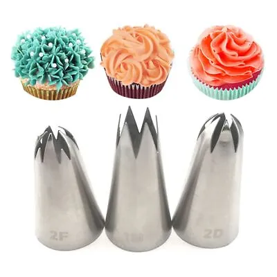 1M/2D/F Rose Flower Cream Icing Piping Nozzle Pastry Tips Baking Cake Decor Tool • £4.43
