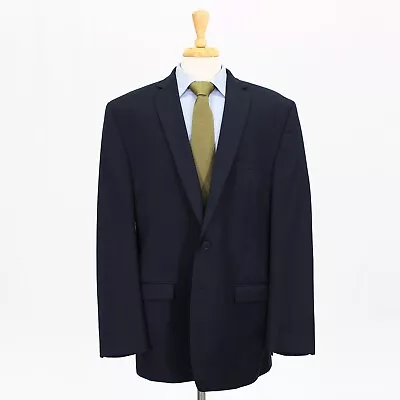 Calvin Klein 48L Navy Sport Coat Blazer Jacket Solid 2B Wool • $59.99