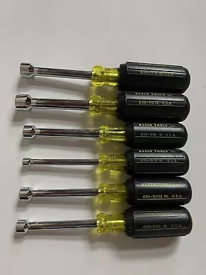 Klein Tools No 631 Cushion-grip Hex Nut Driver Set 6 Pieces USA 1/2” Missing • $30