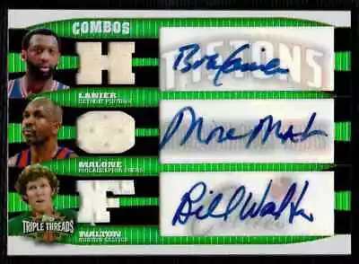 2007-08 Topps Triple Threads Bob Lanier Moses Malone Bill Walton Auto Jersy /18 • $599