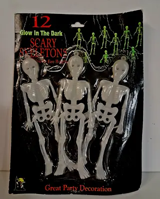 12 Glow In The Dark Skeleton's 6  HALLOWEEN Cake Toppers/ Party Decorations • $12.02