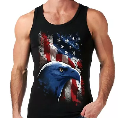 £10.95 • Buy Velocitee Mens Vest American Icon Eagle USA Flag Stars & Stripes Biker  A17992