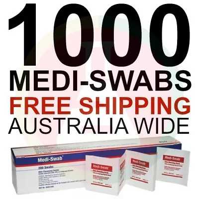 1000  Medi Swab Cleansing Wipe Wipes Isopropyl Alcohol Swabs Skin Prep • $49.99