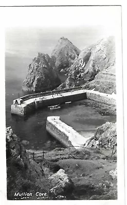 CORNWALL - MULLION COVE HARBOUR WALLS 1955 Real Photo Postcard • £2.50