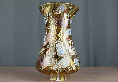 Jose Cire Royo Enamel Painted Lamp Or Candle Glass Shade Spanish Moser Type • $65