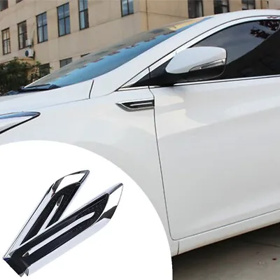 2x Chrome SUV Car Air Flow Fender Side Vent Decoration Sticker Car Accessories • $31.55