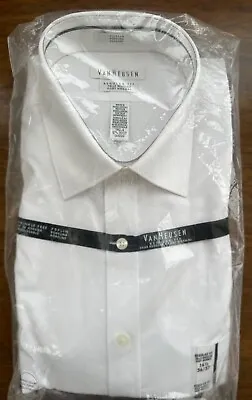 Van Heusen White Wrinkle Free Men's Long Sleeve Dress Shirt Size 16 1/2 36/37 • $19.99