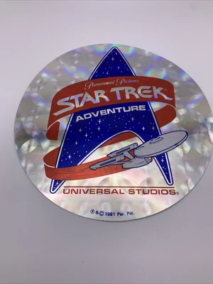 $5.49 • Buy Star Trek Adventure Universal Studios Paramount Pictures 1991 Hologram Sticker 