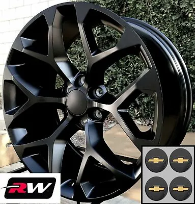 $1259 • Buy 22  Inch Chevy Silverado OE Replica Snowflake Wheels Matte Black Rims 22 X9 