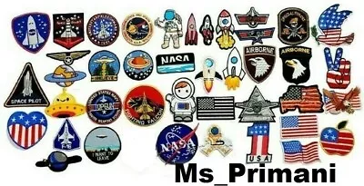 £2.29 • Buy Popular NASA AUSTRONAUT AIRFOR USA SPACESHIP FLAG Embroidered Iron /Sew On Patch