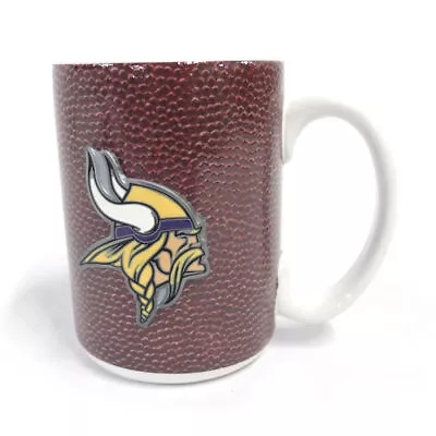 NFL Football Minnesota Vikings Mug With 3D Raised Pewter Metal Emblem 15 Oz • $16.99
