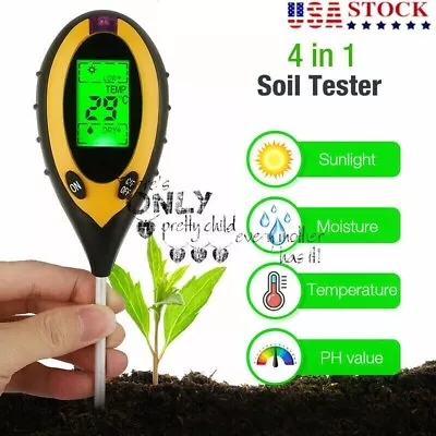 4 In 1 PH Tester Soil Water Moisture Light Meter W/ Battery Garden Plant Seeding • $8.99