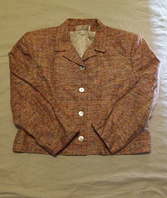 $25 • Buy V.P. Collections Silk And Tweed Multi Colored Jacket Size M