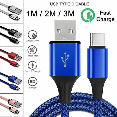 For Samsung Galaxy A32 A42 A52 A14 A02s Type-C Charging Cable Fast Charger Lead • £3.49