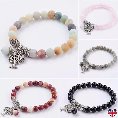 £4.89 • Buy Crystal Gemstone Bracelet Bead 7 Chakra Natural Stone Stretch Jewellery Anxiety