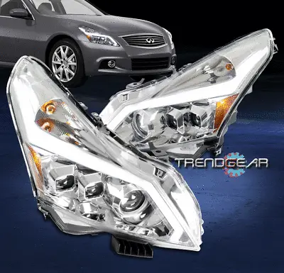 For 2010-2013 G37 Sedan 4Dr LED Sequential Projector Headlight Lamp Chrome LH+RH • $438.95