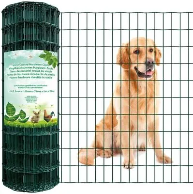 Green PVC Coated Wire Mesh Fencing 10M*1M Height Galvanised Garden Fence Net HOT • £20.58