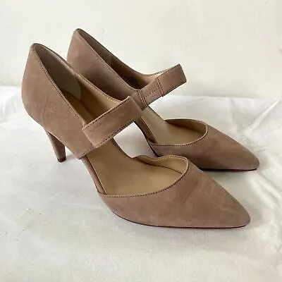 Enzo Angiolini PIXON Taupe Suede Leather Mary Jane Pumps Women's 6 NEW • $25