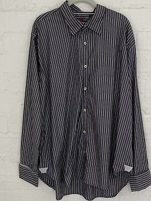 7 For All Mankind Button-down Striped Shirt Cotton L/S French Cuffs Size XLARGE • $25