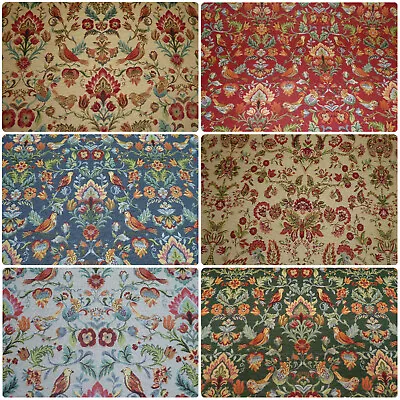 WILLIAM MORRIS STYLE TAPESTRY FABRIC Upholstery Cushion Curtain (Five Colours) • £1.45