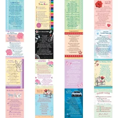 Keepsake Wallet Card Sentimental Verse Family Gift Birthday Present Cards Love💕 • £3.29