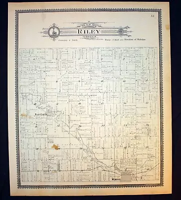 Riley Township Antique Plat Map 1897 St. Clair County Michigan • $22.50