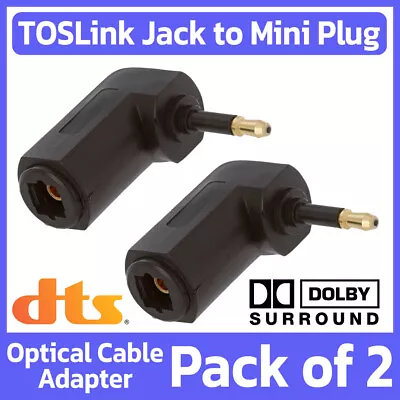 2 Pack TOSLink Optical Jack To 3.5mm Mini Plug Adapter 90 Degree Angle Converter • $8.99
