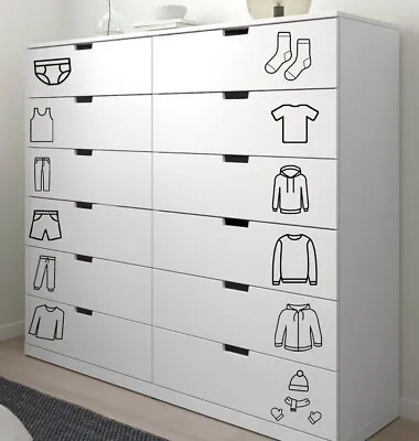 £1.95 • Buy Vinyl Labels Stickers For Children Kids Drawers Furniture Organise Clothes