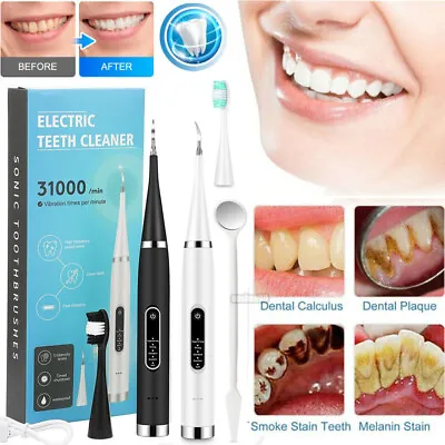 $13.95 • Buy Electric Ultrasonic Dental Calculus Tooth Cleaner Scaler Stain Plaque Remove Kit