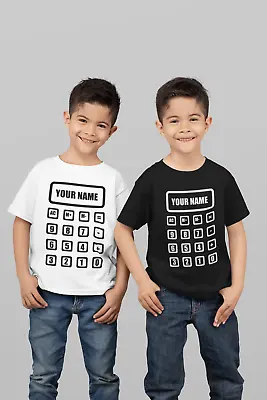 Personalised Calculator Top Novelty Kids T-shirt Add Your Name/school/maths Day • £5.99