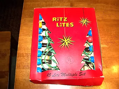 Vintage Ritz Lites String 15 Christmas Lights W/ Box No. 701 • $12