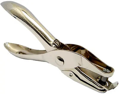 Single Hole Punch Single Hole Plier One Hole Punch Chrome Metal Perforator New • £4.35