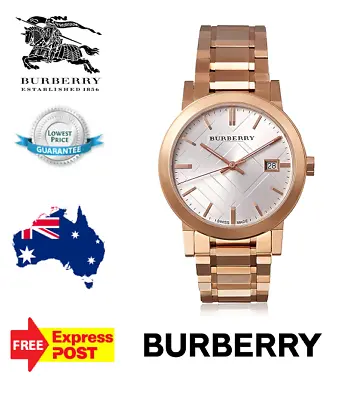 New Burberry 'the City 'bu9004 Rose Gold/silver Check Mens Womens Unisex Watch • $319.99