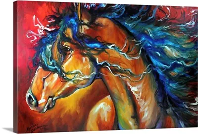 Red Thunder Indian War Horse Canvas Wall Art Print Horse Home Decor • $49.99