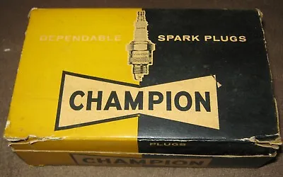 10 Vintage Champion NOS Spark Plugs XJ-11 IN BOX BLACK YELLOW NEW OLD STOCK • $20.70