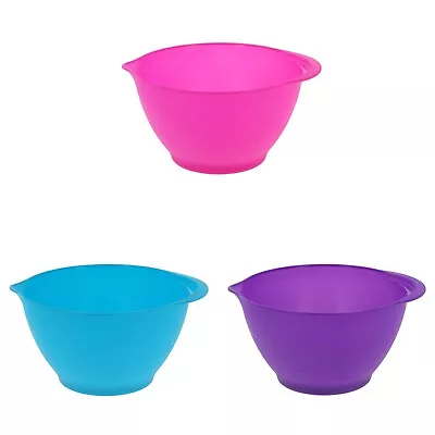 Plastic Mixing Bowl Round Kitchen Baking Salad Cooking Measuring Bowl With Spout • £7.99