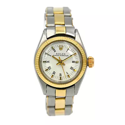 Vintage Ladies Rolex Oyster Perpetual 6623 Wristwatch 25mm Stainless 18k Gold • $710