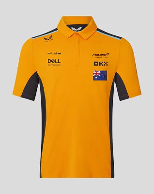McLaren F1 2023 Official Team Oscar Piastri Poloshirt Papaya Orange Free UK Ship • £34.34