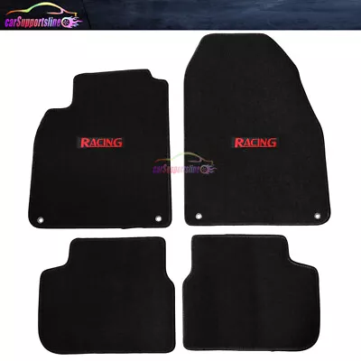 Fit For 03-11 Saab 9-3 Black Nylon Floor Mats Carpet Front Rear W/ Red RACING • $58.99