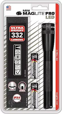 MagLite - SP2P09H Maglite Mini PRO LED Linterna AA De 2 Celdas Con Funda Negra • $45.99